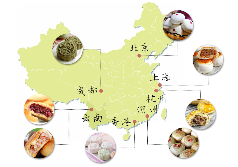 中国月饼地图