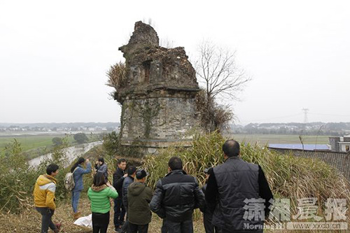 传闻内有宝藏浏阳百年古塔遭盗掘（图）