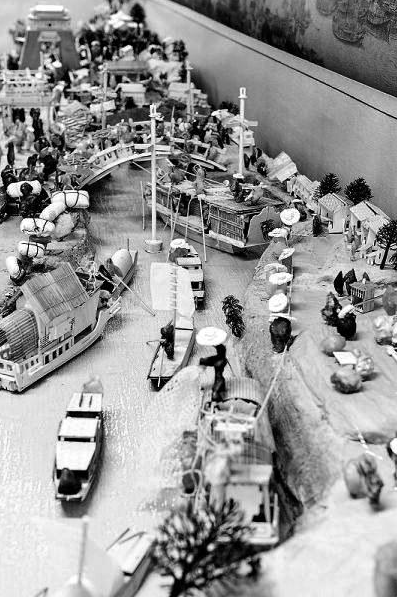 河北男子用600块奇石立体展现“清明上河图”（图）